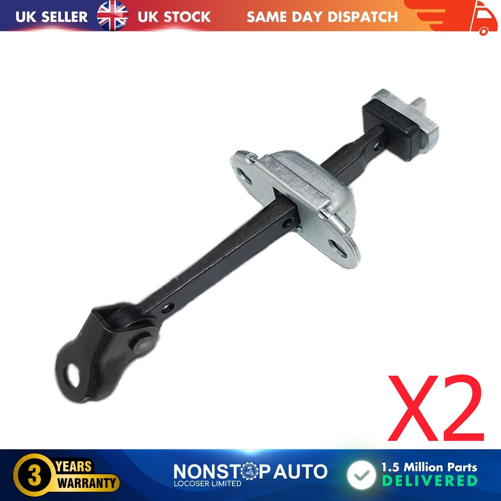 2 X Front Door Hinge Stop Check Strap Limitery Right and Left Side Fits HONDA Civic VII 72380S5DA11