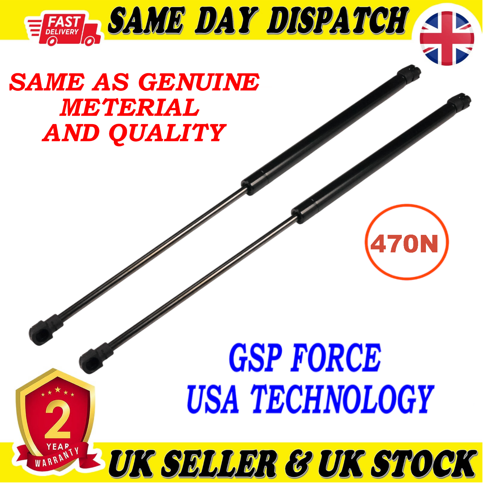 2X TAILGATE BOOT GAS STRUTS 470 Newton FOR VW BORA GOLF IV PASSAT B5 SEAT CORDOBA 3B9827550