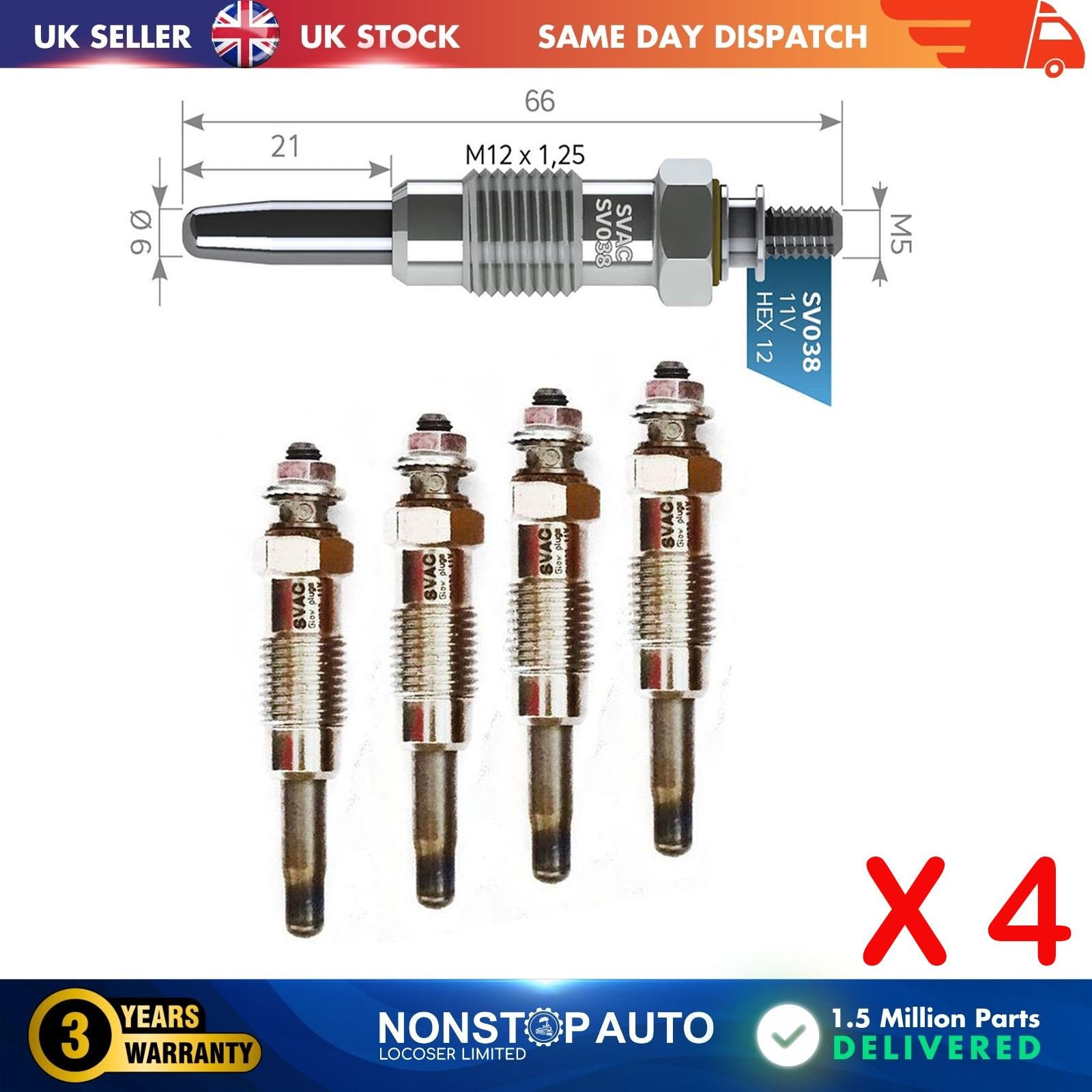 4X Glow Plugs For FORD Escort III IV V VI Fiesta II III IV Mondeo I 89FF6M090AA