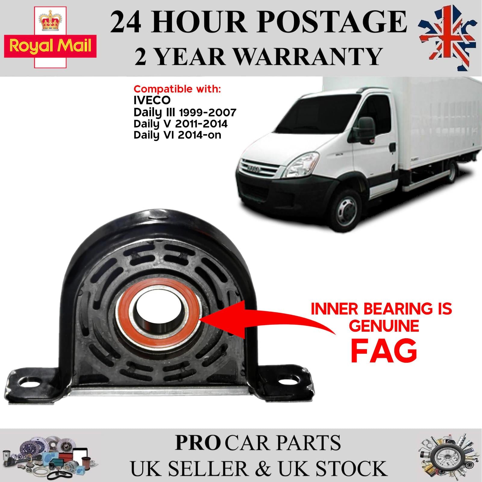 Genuine FAG Propshaft Support Bearing 30 x 15 mm Fits IVECO Daily 42569349