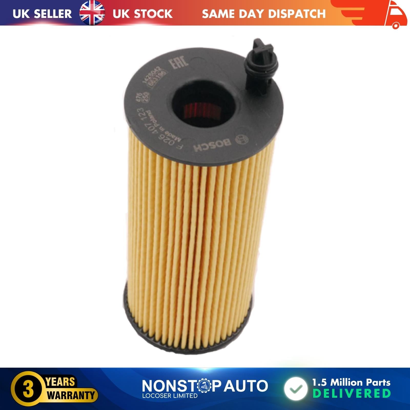 OIL FILTER BOSCH FOR ALPINA D3 D4 D5 XD3 BMW 1 3 4 5 6 7 X1 X3 X4 X5 X6 MINI (R56)  MINI CLUBMAN (R55)  MINI COUNTRYMAN (R60) MINI Cabrio (R57) MINI Coupe (R58) MINI PACEMAN (R61) MINI Roadster (R59)  TOYOTA AURIS AVENSIS RAV 4 IV VERSO 026407123