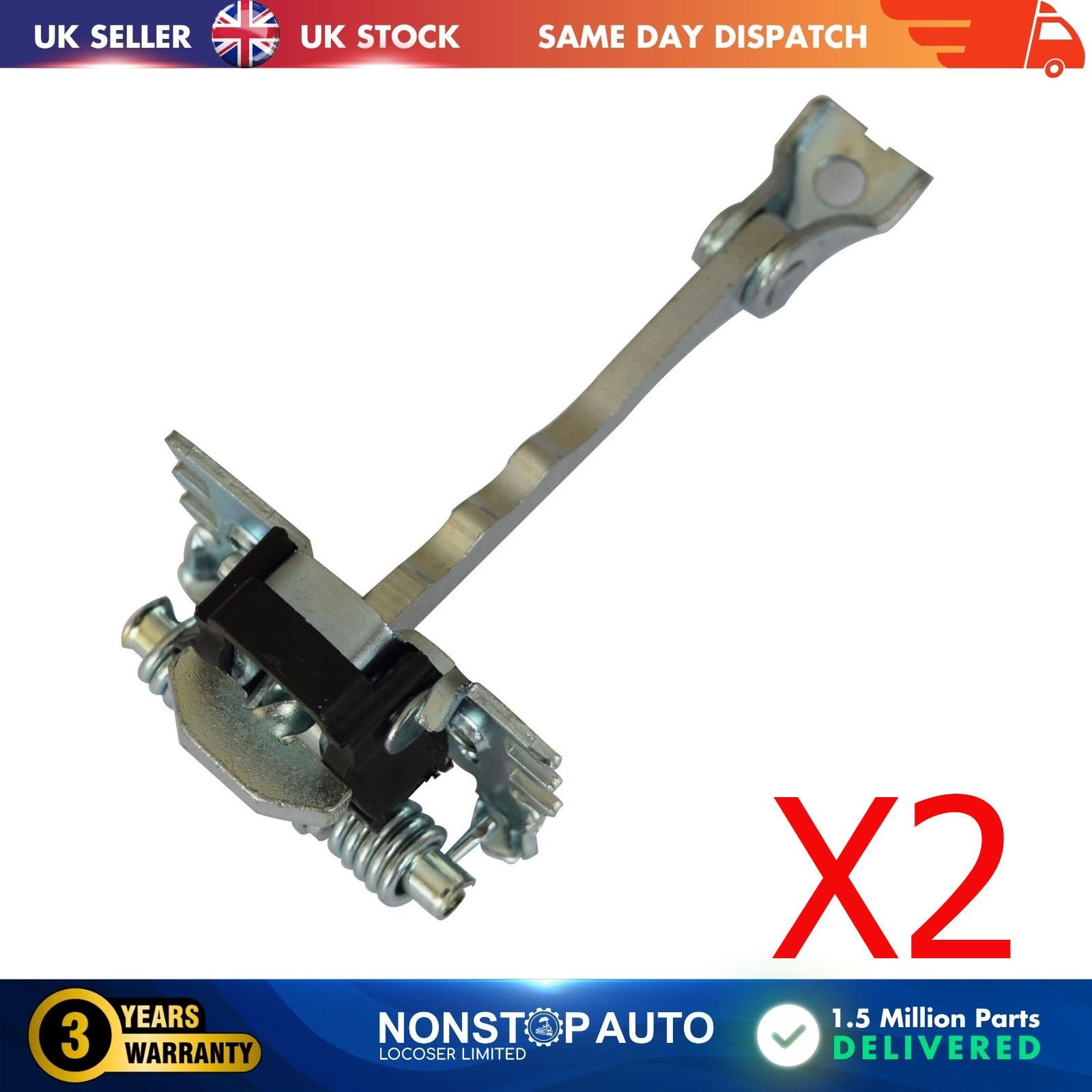 2 X Front Door Hinge Stop Check Strap Limitery Right and Left Side Fits RENAULT Laguna III 804310001R