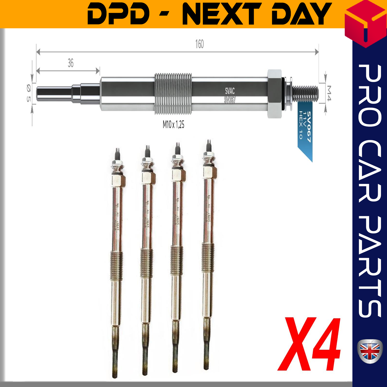 4 X MINI ONE 1 /4 D / TOYOTA YARIS-COROL 1.4 D-4D Glow Plug