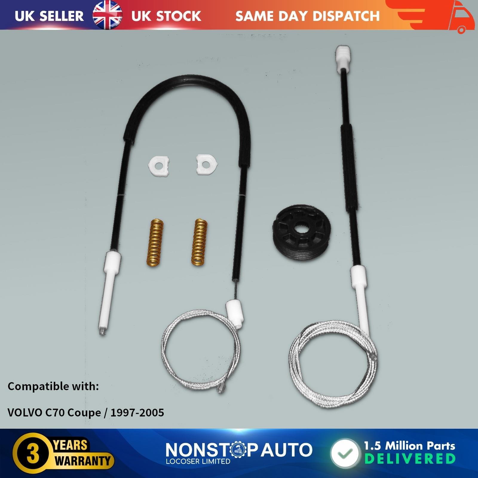 Window Regulator Repair Kit Front Right Fits VOLVO C70 Coupe 9467885
