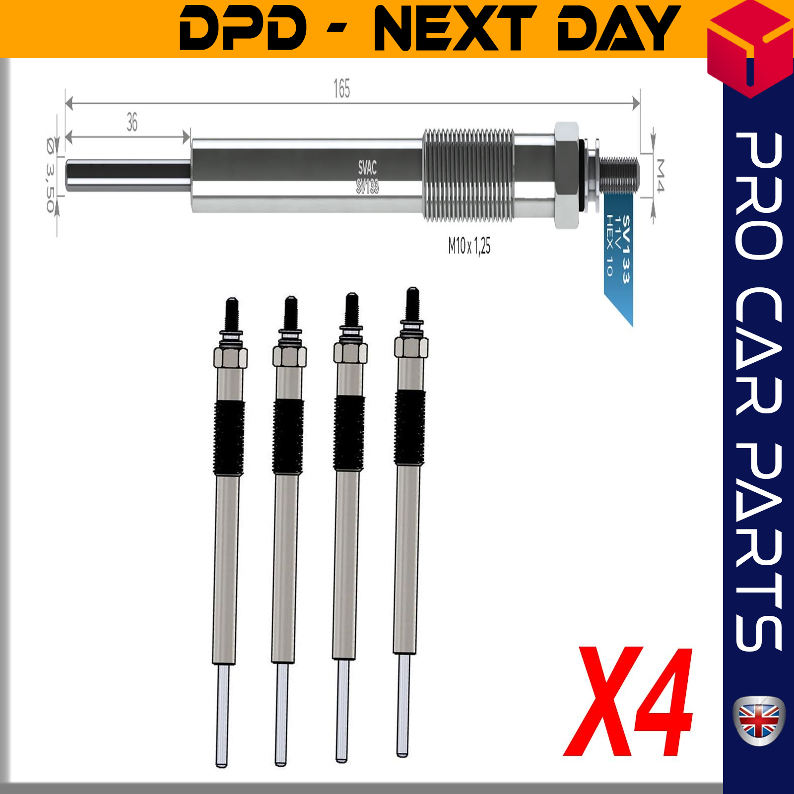 4 X KIA CARNIVAL III 2.9 CRDi Glow Plug