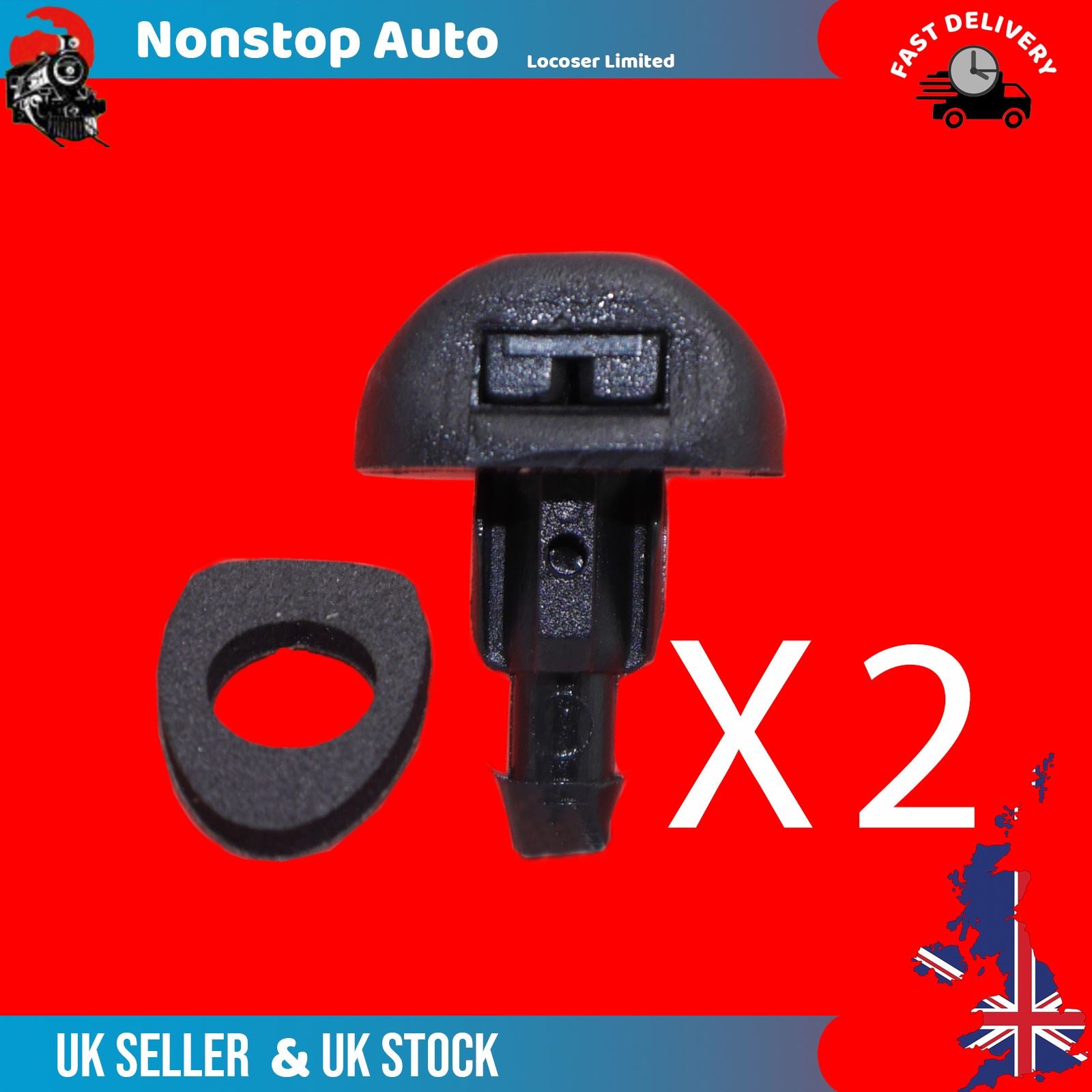 2X Front Windscreen Washer Nozzle Jet Sprays Fits Toyota Proace 6438H4