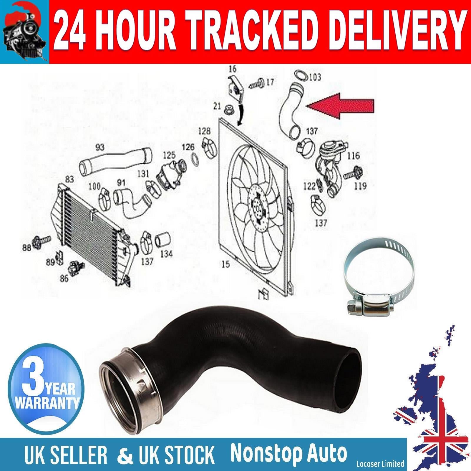 TURBO INTERCOOLER HOSE PIPE FOR MERCEDES M Class W163 ML 270 Cdi 1635016182