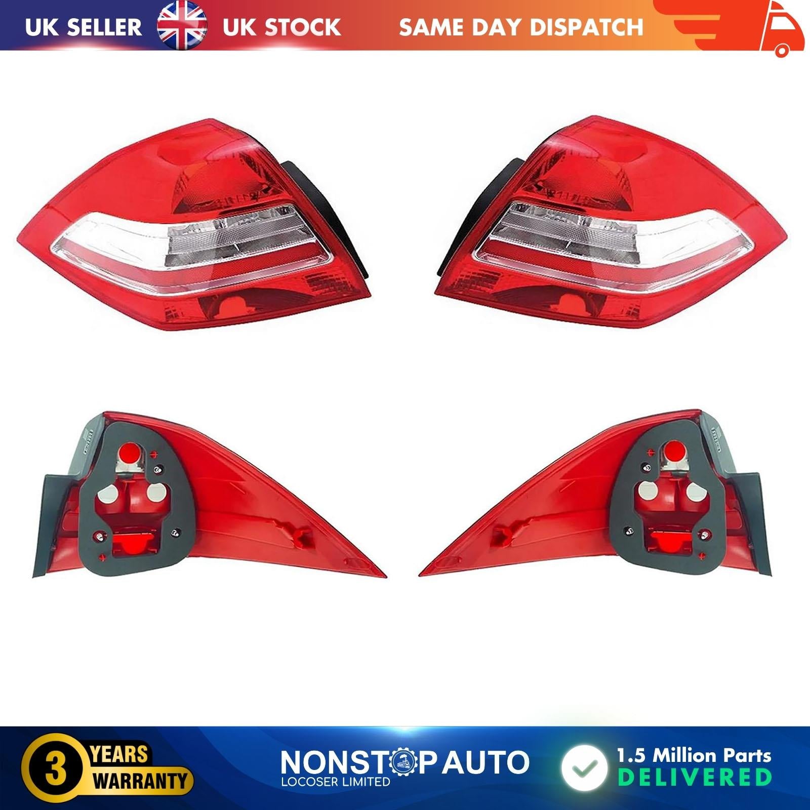 2X Tail Light Lamp Without Bulb Holder Rear Right + Left For RENAULT Megane II