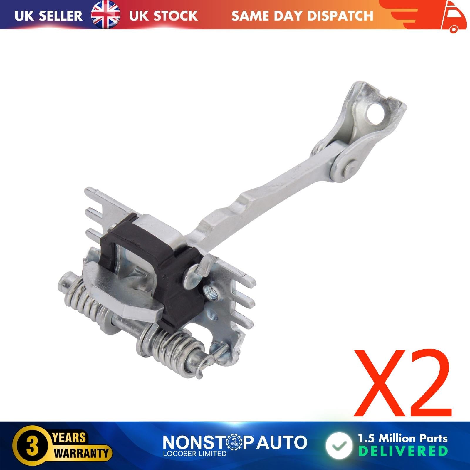 2 X Rear Door Hinge Stop Check Strap Limitery Right and Left Side Fits RENAULT Scenic Mk3 824310005R