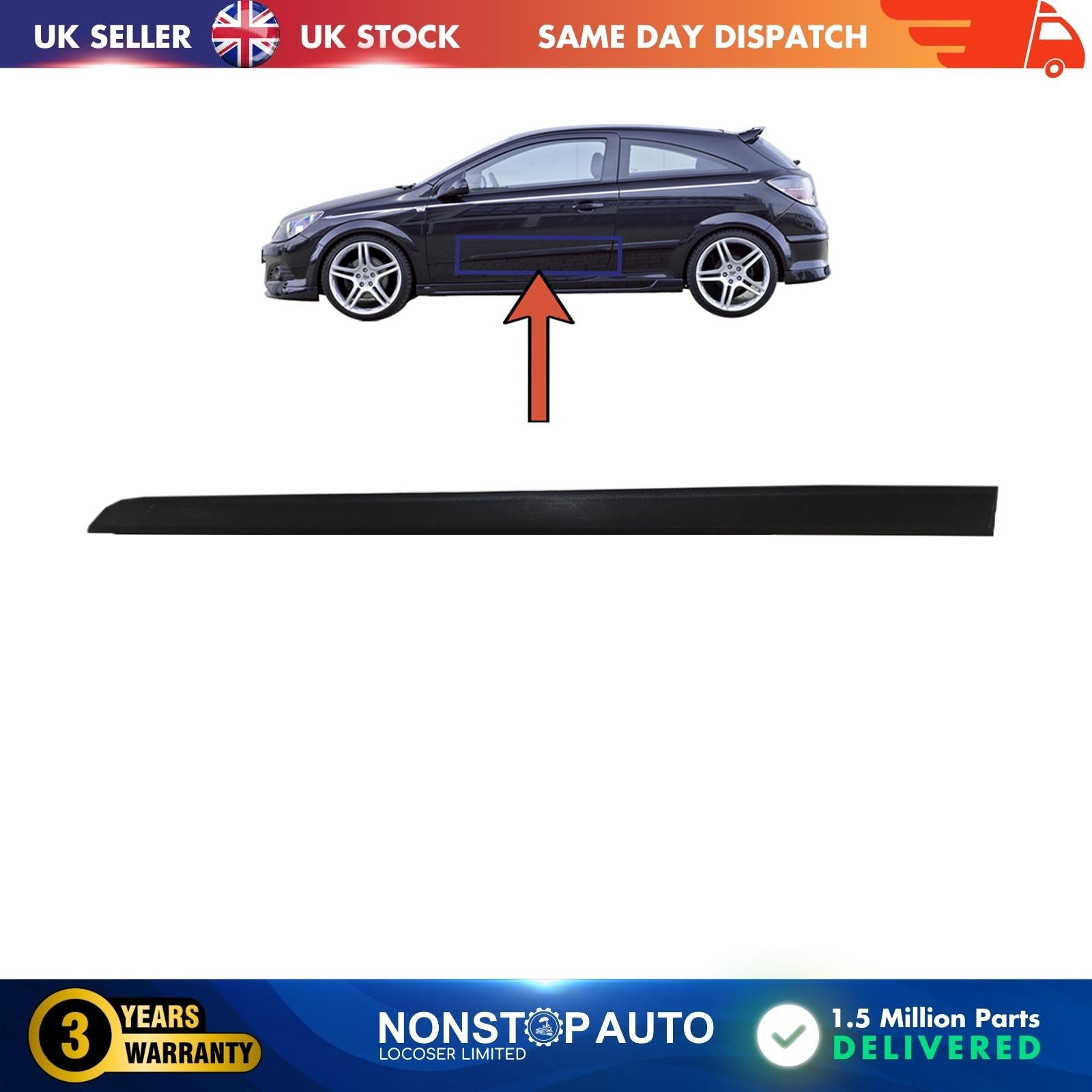 Front Door Moulding Panel Strap Left Side Vauxhall Opel Astra H 5172409