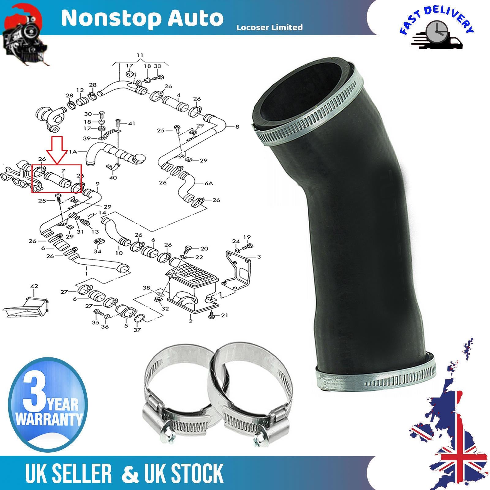 TURBO INTERCOOLER HOSE PIPE FOR AUDI 80 B4 A3 A4 B5 TT  SEAT LEON VW CADDY II GOLF III PASSAT B5 VENTO  1H0145838F