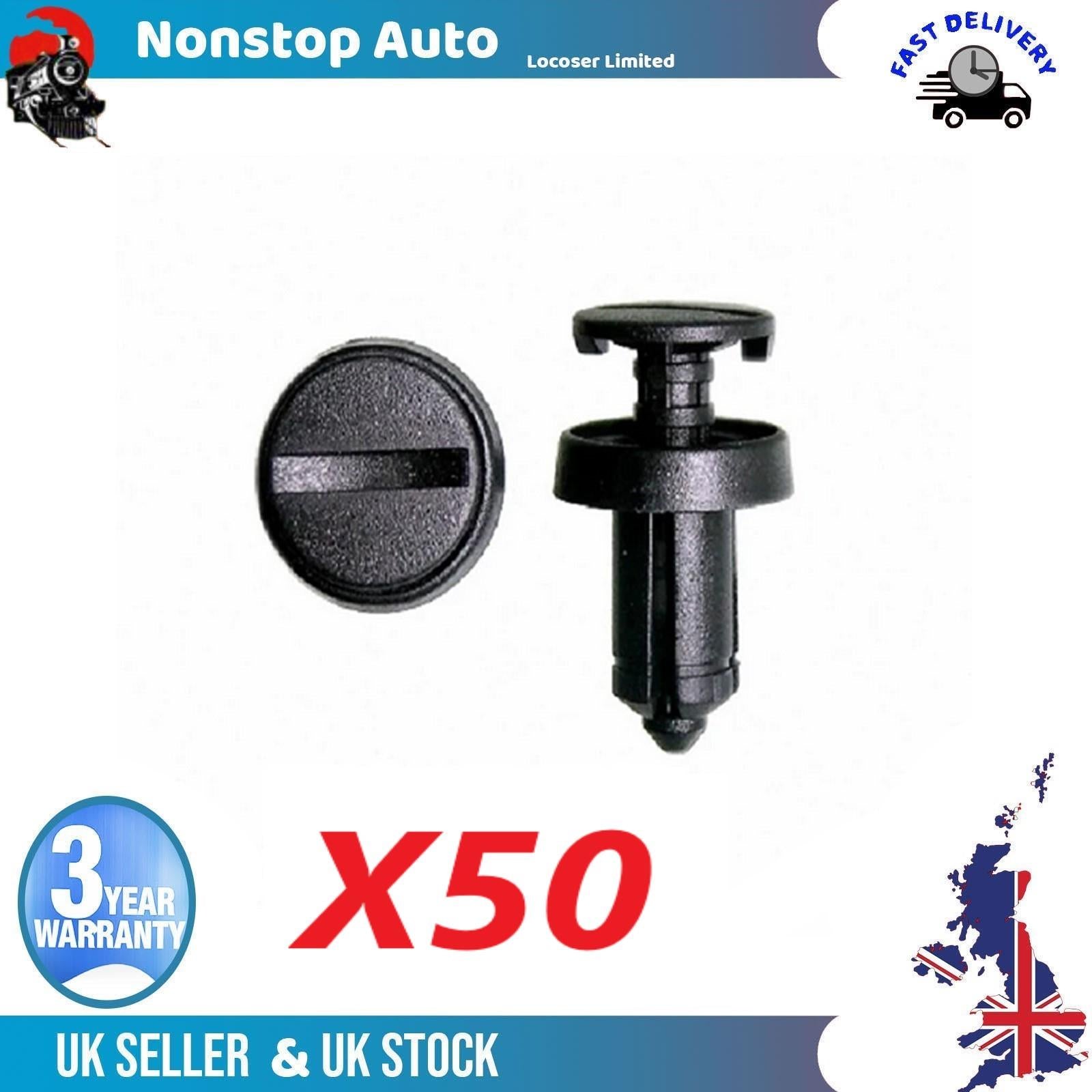 50 X Wheel Arch Panel Splash Guard Retainer Clips For ABARTH 500 FIAT 500 Croma Panda Talento OPEL Vivaro  SMART  Fortwo DACIA Dokker Duster Logan Sandero NISSAN NV 300 RENAULT Clio Espace Express Laguna Logan Megane Modus Scenic 7703072361