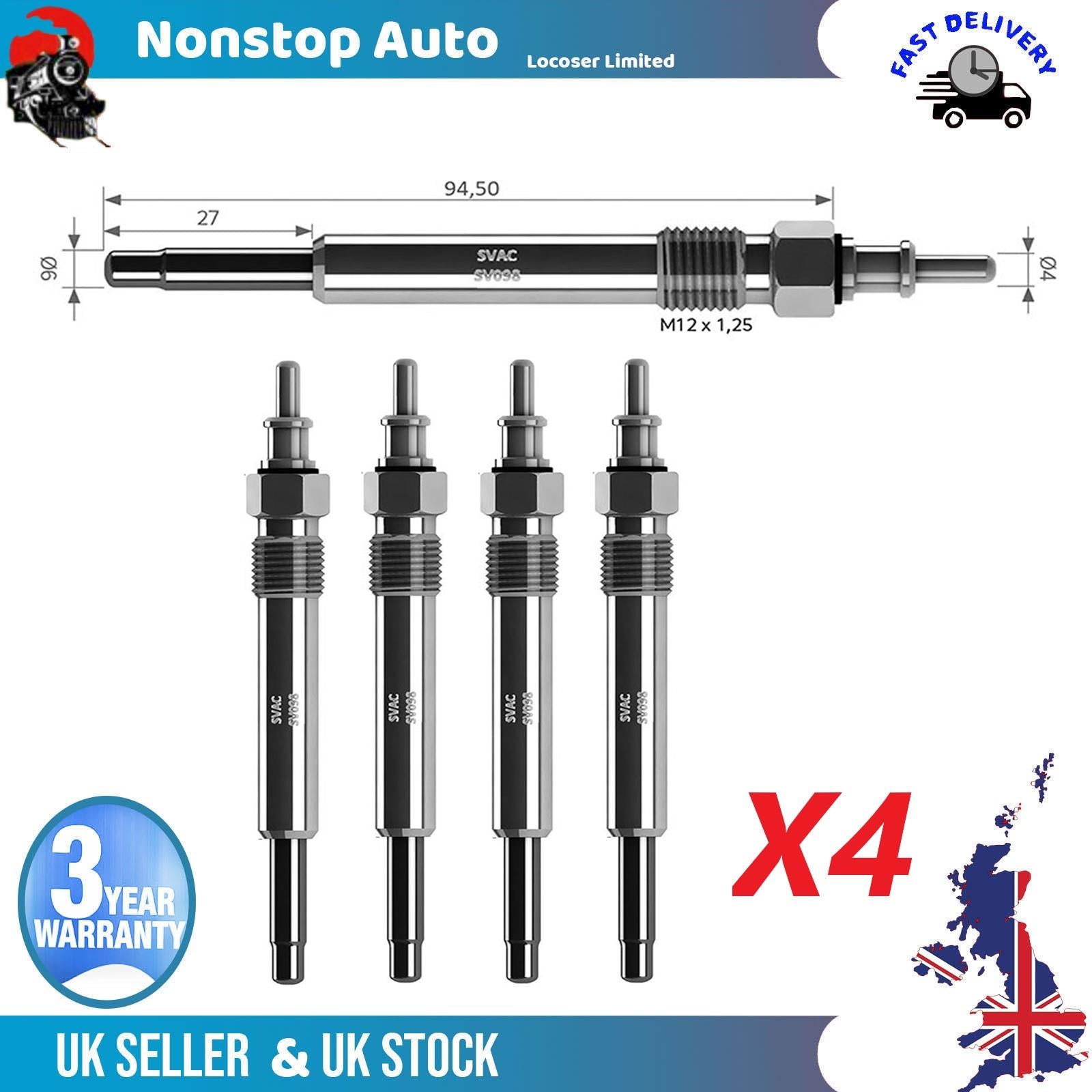 4X Glow Plugs For PUCH G-Modell G 300 Turbodiesel A0011592001