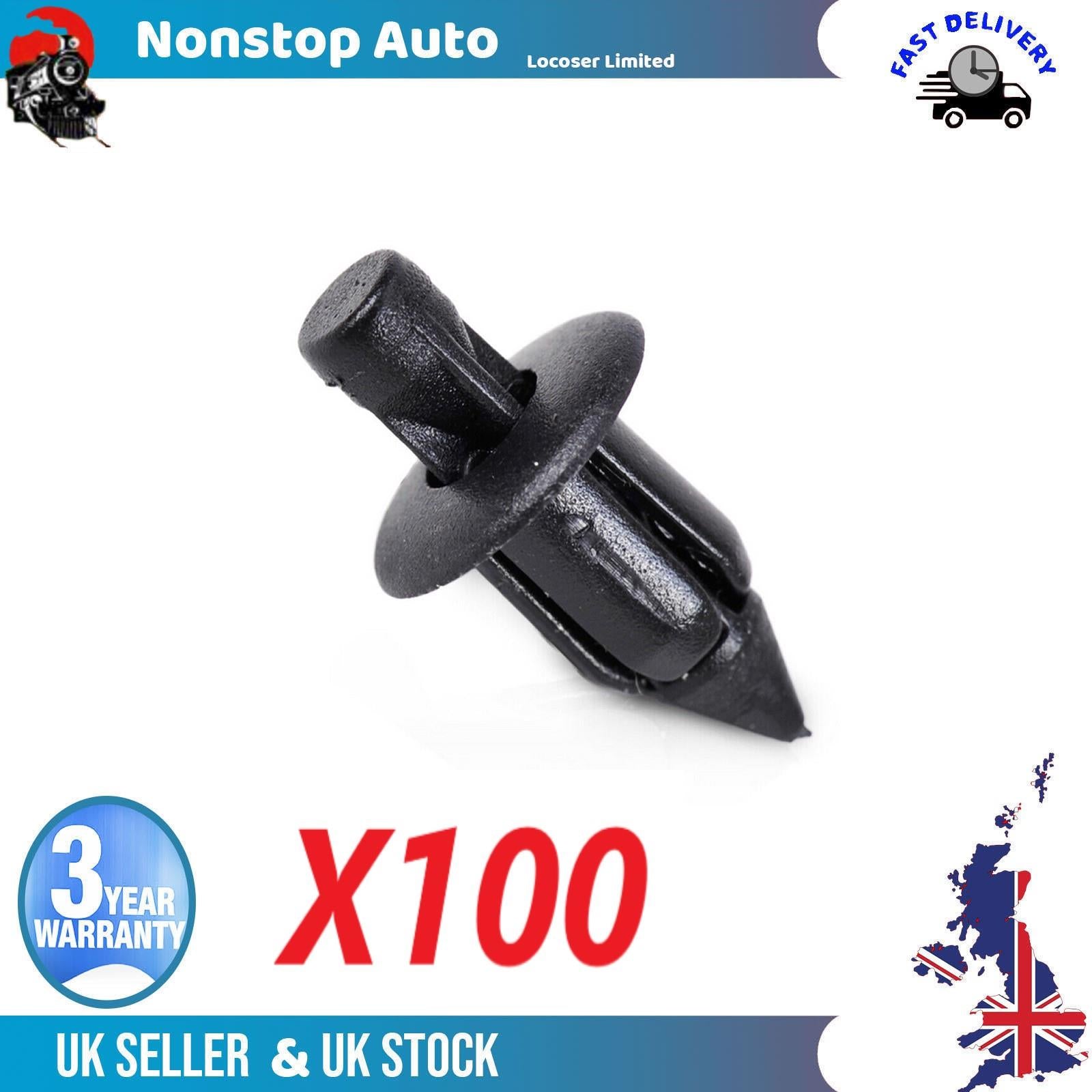 100X Bumper Wheel Arch Fender Splashguard Clips For NISSAN HONDA SUZIKI Splash Swift 66824-01G00