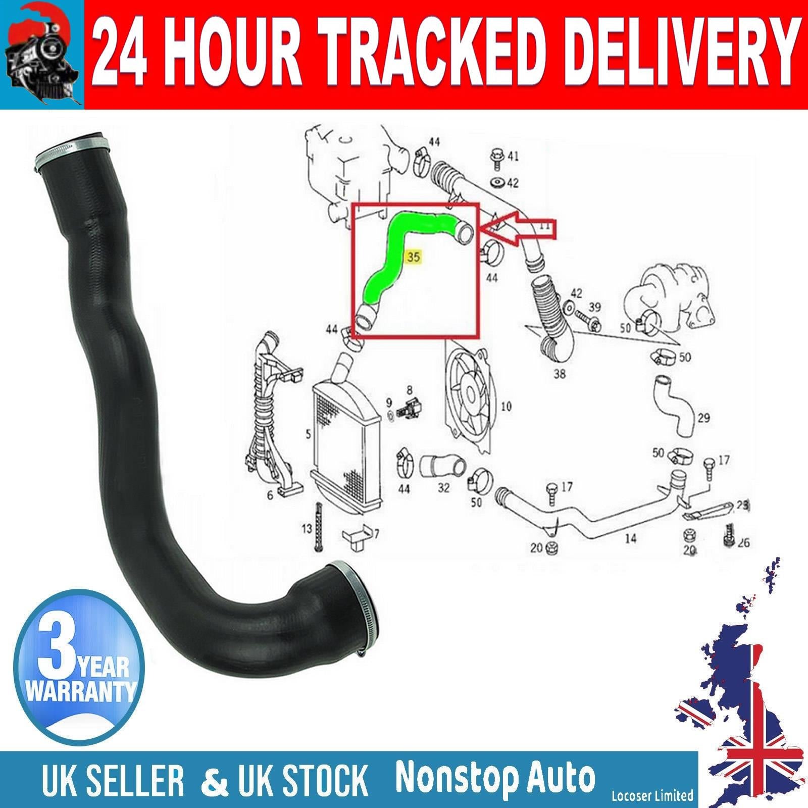 TURBO INTERCOOLER TURBO HOSE PIPE FOR MERCEDES BENZ V Class Vito W638  6385281982