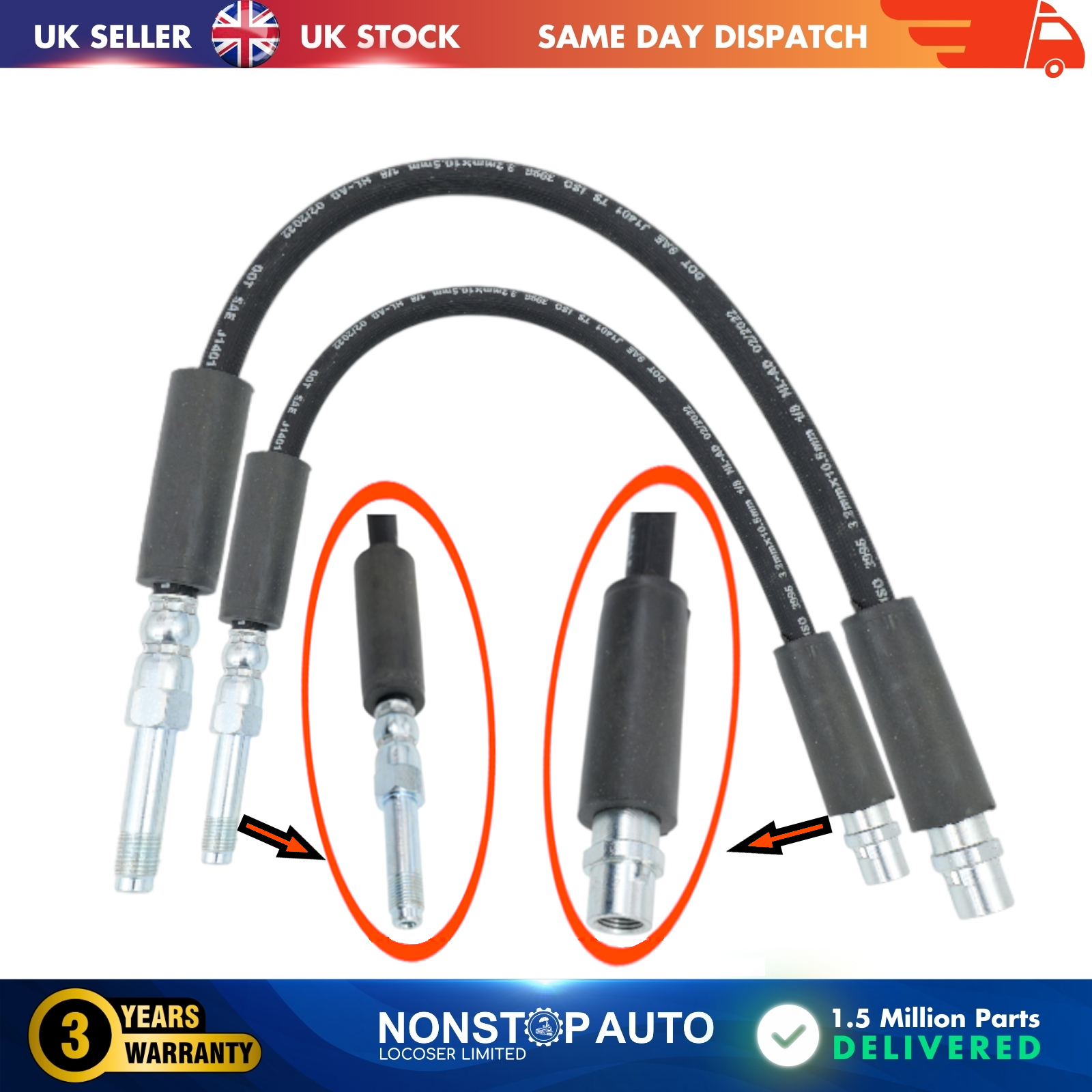 2x Rear Brake Hose Pipe For MERCEDES SPRINTER VW CRAFTER KAEFER 2E0611707B