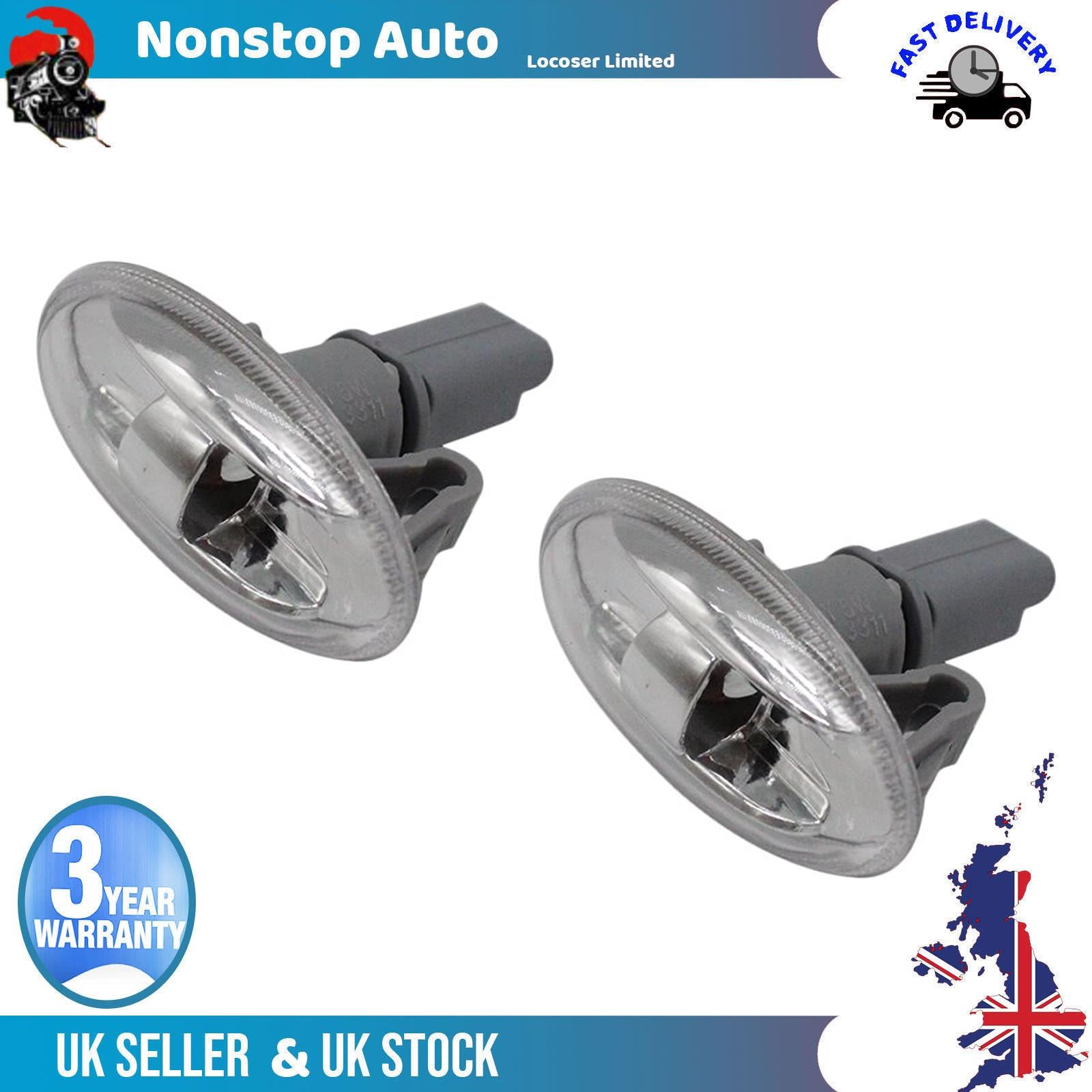 2X Side Indicator Repeater Lamp R and L For PEUGEOT 108 206 407 607 1007 Expert Partner Traveller Bus Rifter 6325G3