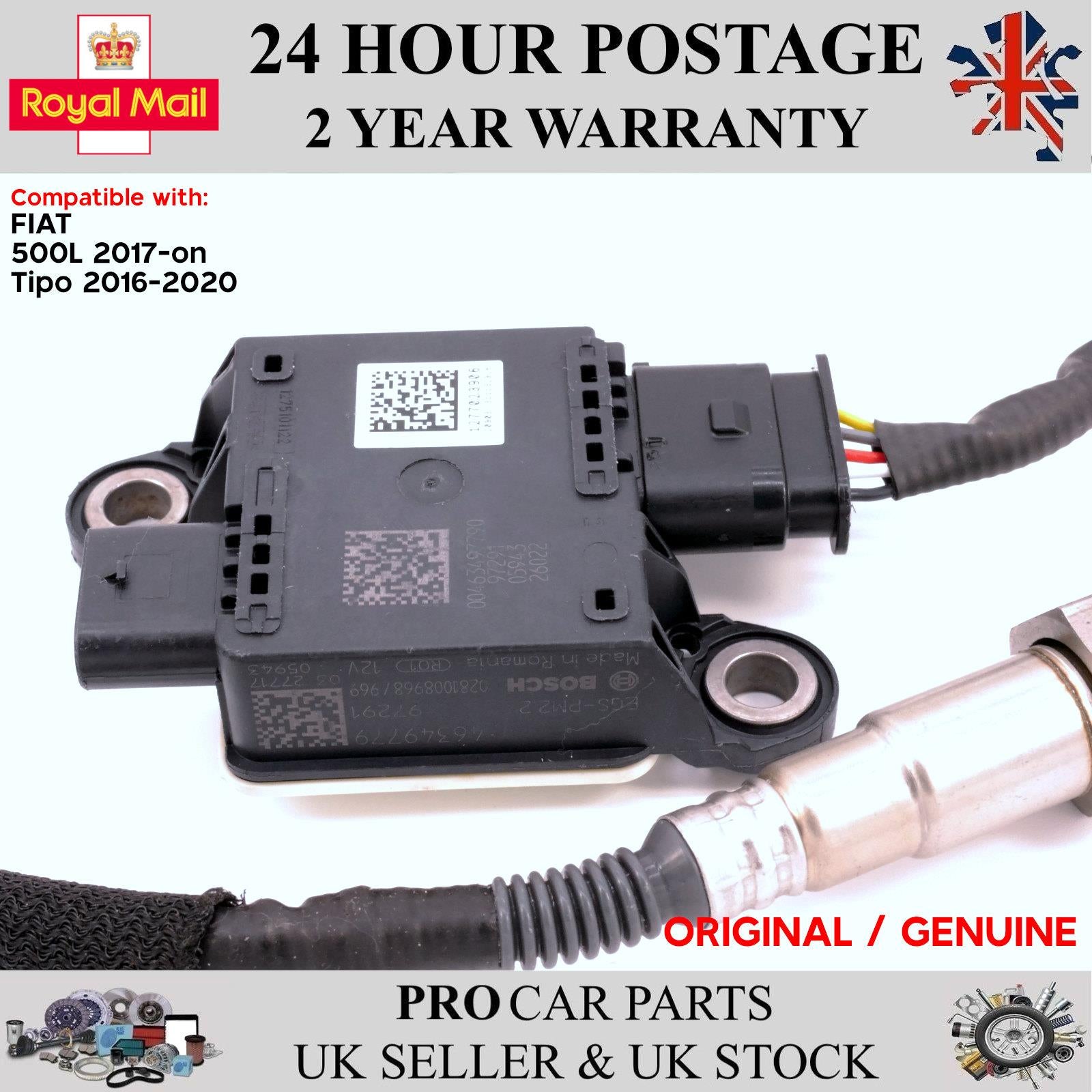 Genuine Bosch Nox Gas Particle Sensor For FIAT 500L Tipo 46349779