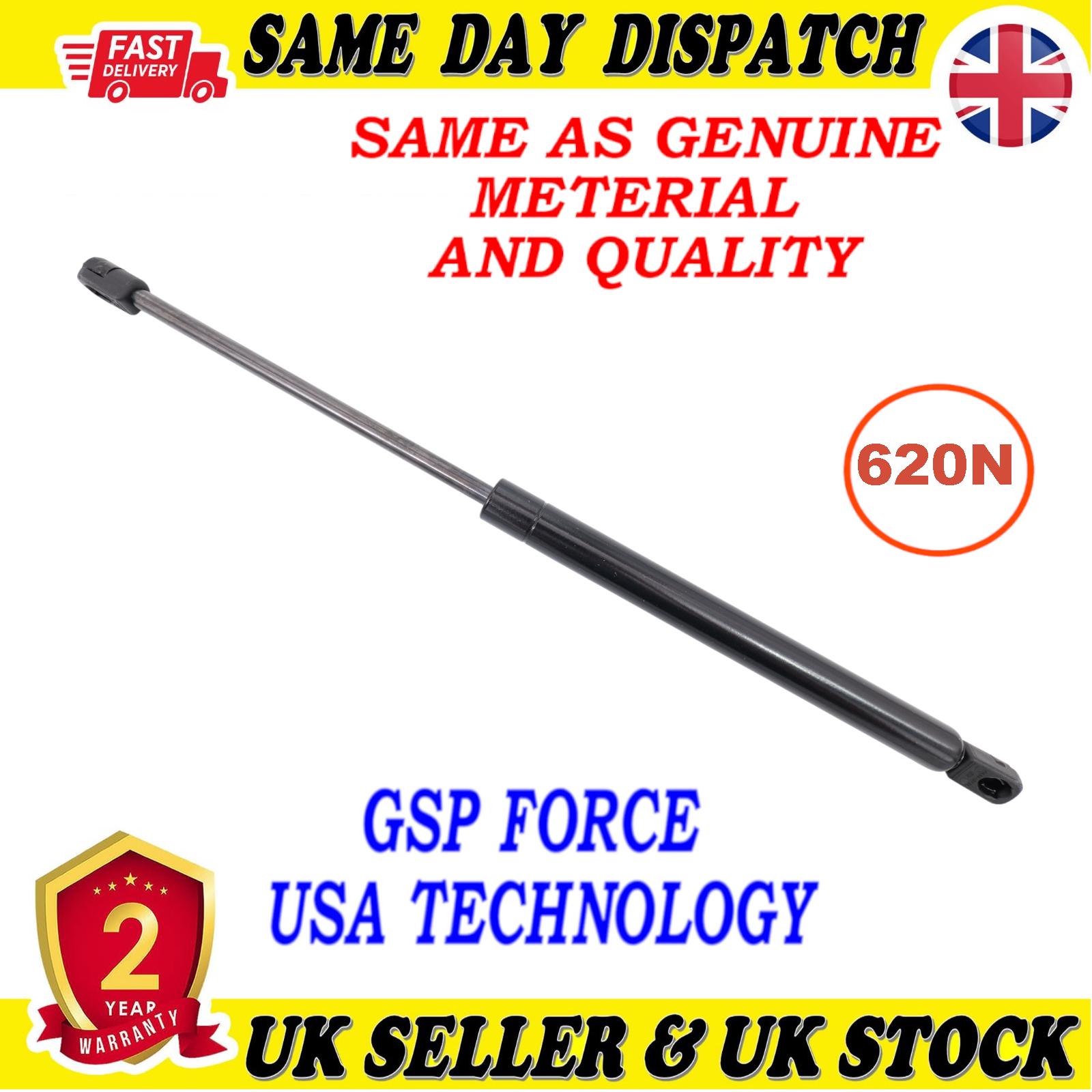 TAILGATE BOOT GAS STRUTS 620 Newton FOR RENAULT CAPTUR