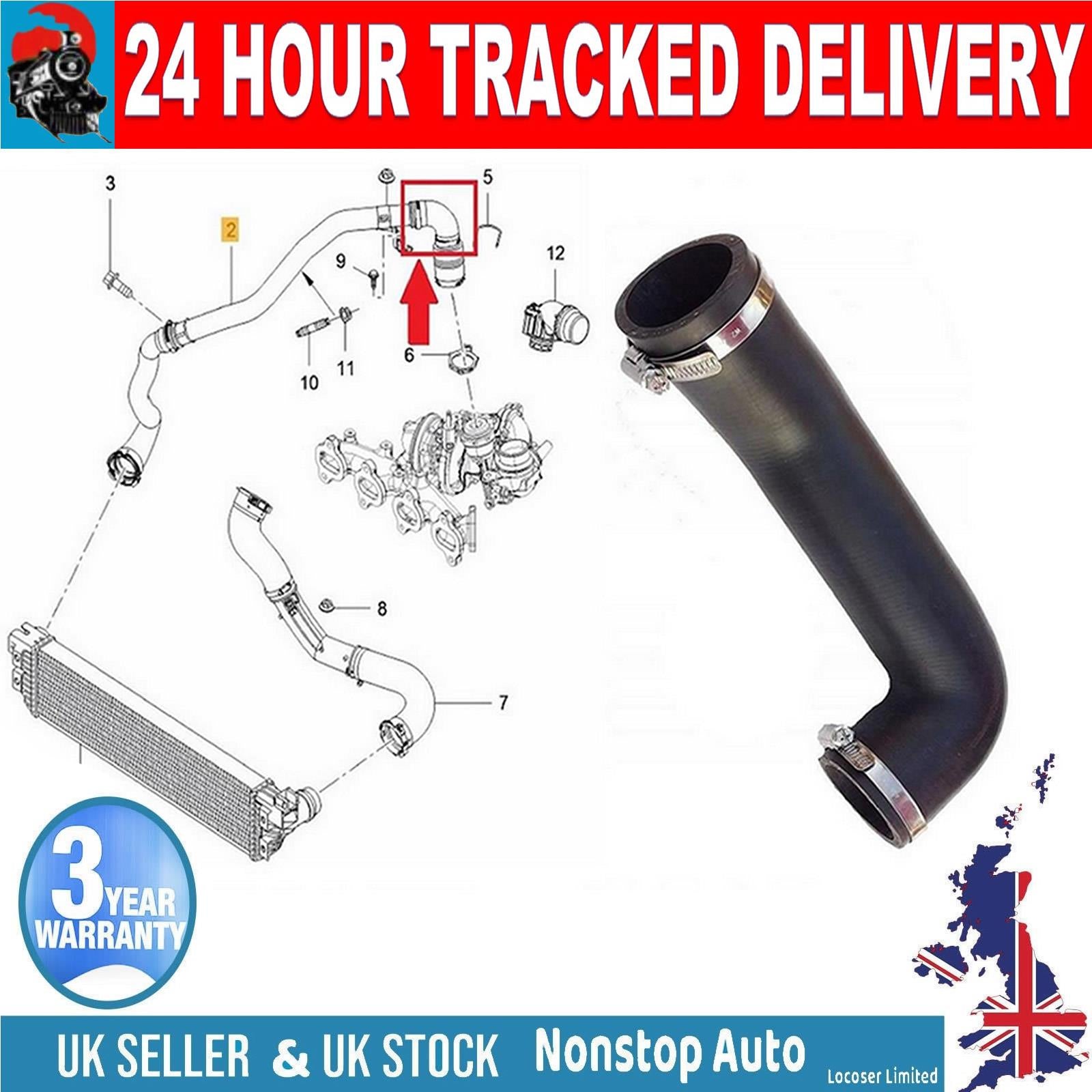 TURBO INTERCOOLER TURBO HOSE PIPE FOR RENAULT MASTER III VAUXHALL MOVANO B NISSAN NV400  144602862R