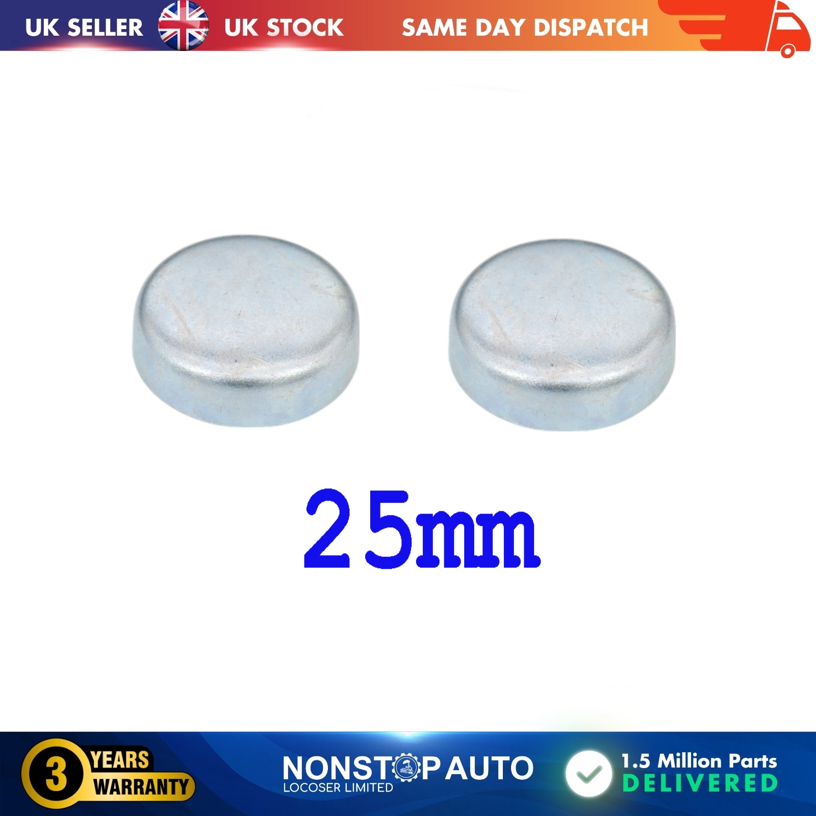 2 X 25mm ENGINE FREEZE PLUG CORE PLUG FOR MERCEDES