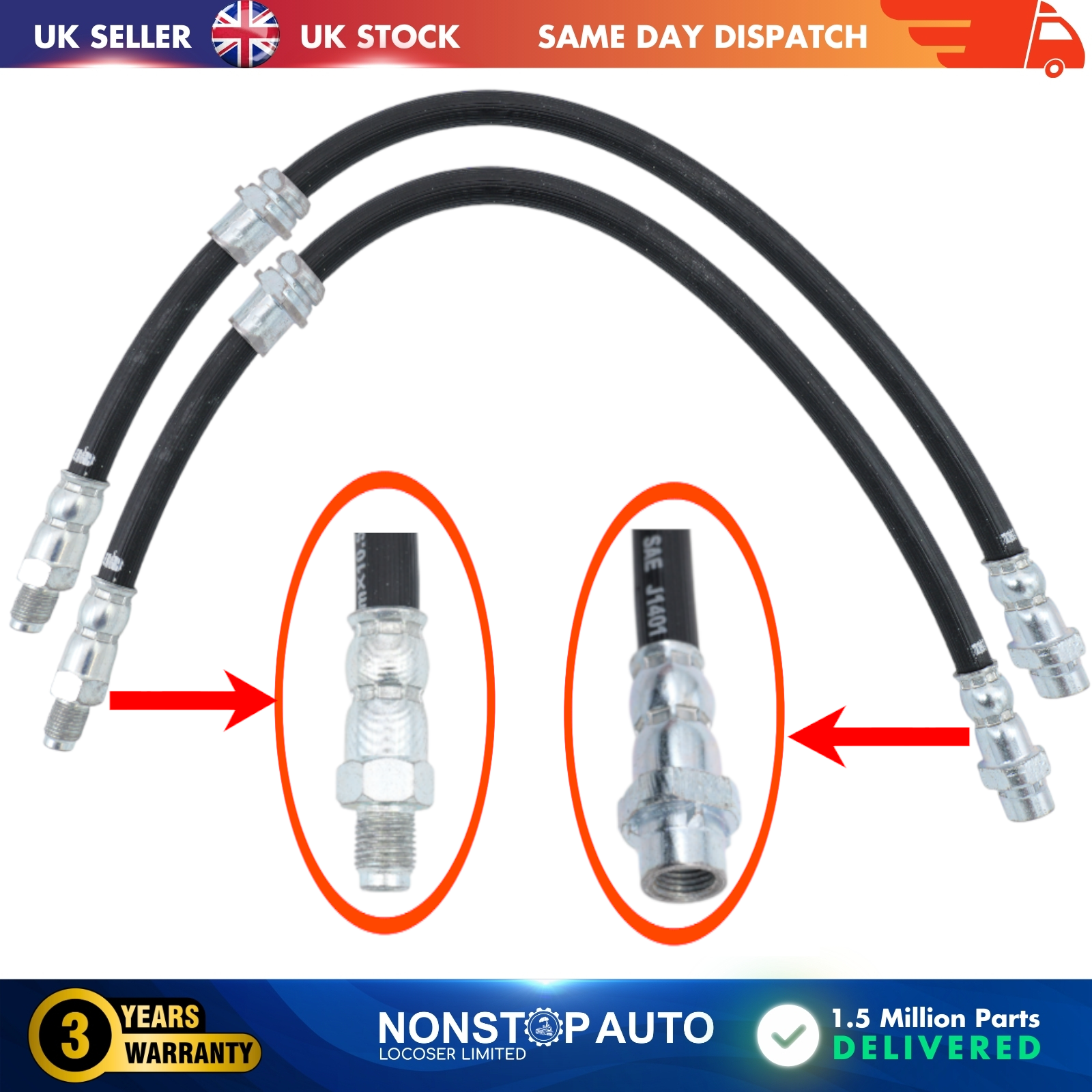 2X Rear Brake Hose Pipe For BMW X5 E70 X5 F15 F85 X6 E71 E72 X6 F16 F86 34306776293
