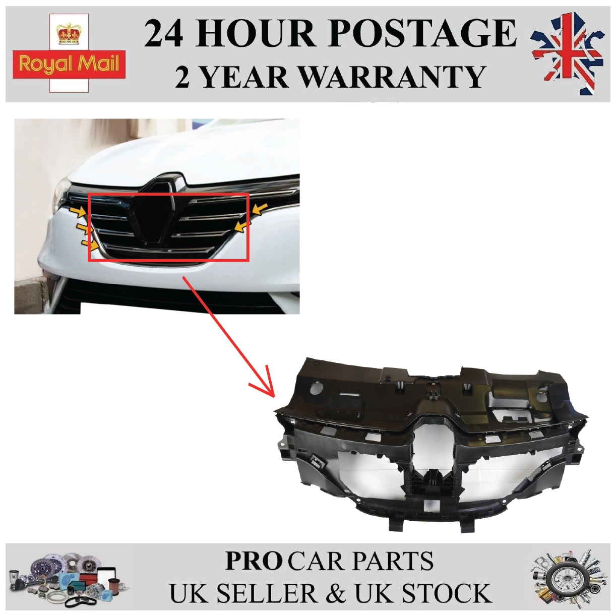 Front Bumper Inner Grill Panel For RENAULT Megane III Megane IV 620360534R