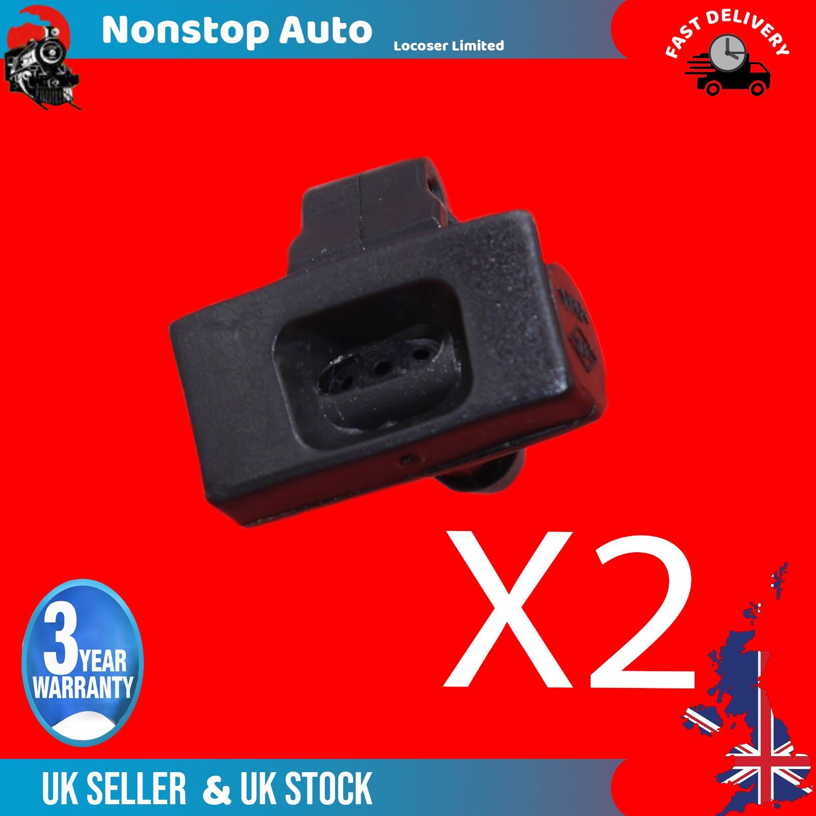 2X Front Windscreen Washer Jet Nozzle Spray Fits Vauxhall Movano B  8200600847