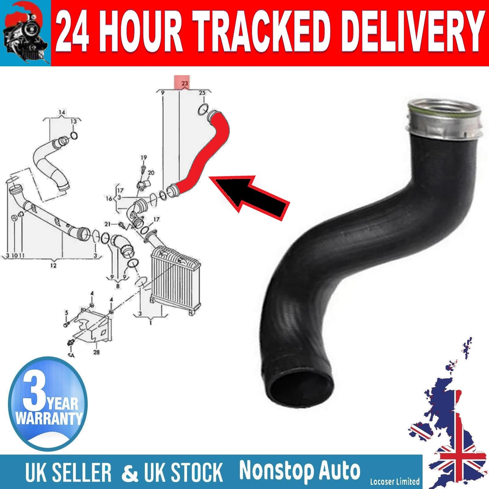 TURBO INTERCOOLER TURBO HOSE PIPE FOR VW TOUAREG 2.5 TDI 7L6145790E