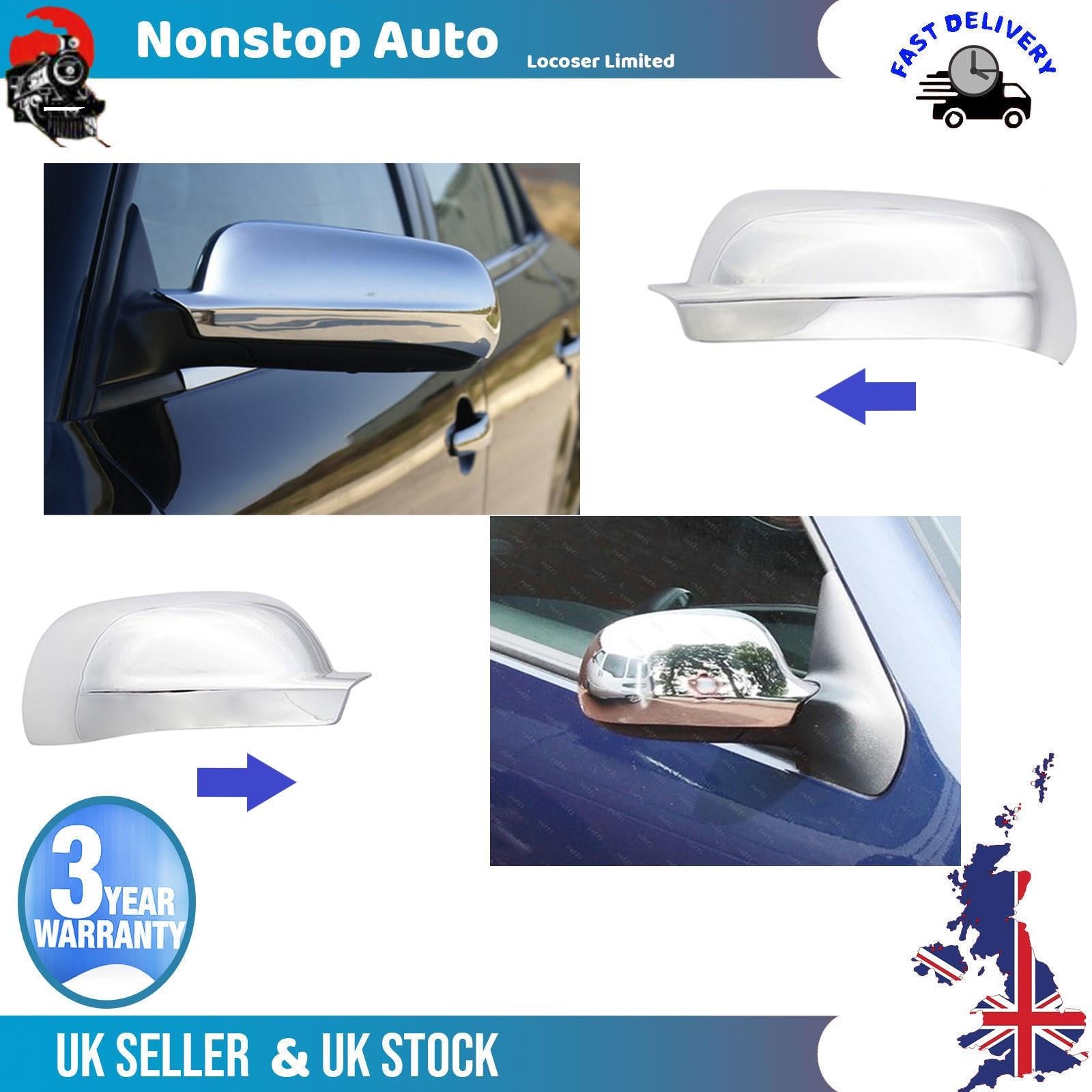 Wing Mirror Covers Caps Chrome Left And Right Side For VW Passat B5 1996-2005