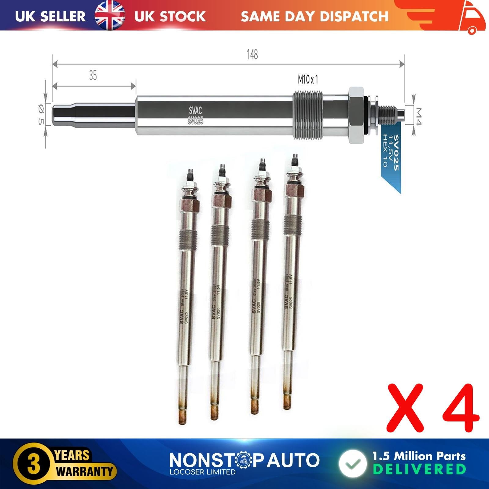 4X Glow Plugs For LAND ROVER Defender 2.4 Td4 LR004377