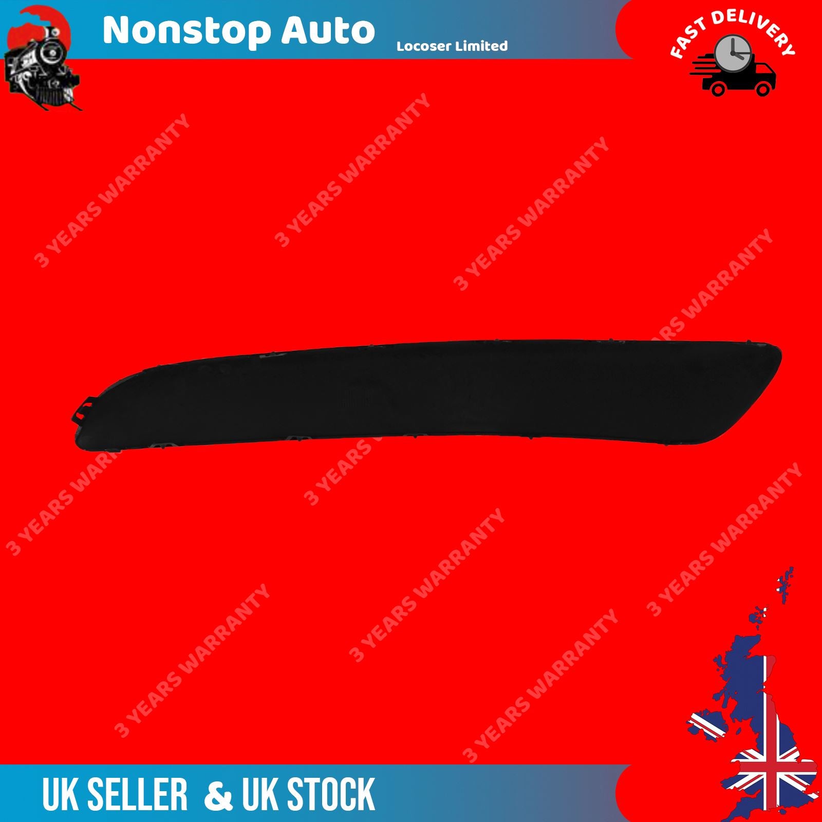 FRONT BUMPER PROTECTIVE MOULDING TRIM RIGHT SIDE FITS PEUGEOT 307 7452P6