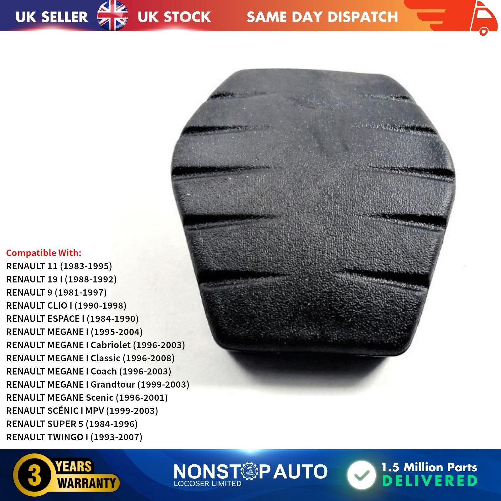 Renault Twingo Mk 1  Megane Mk 1 - Espace - Clio Mk 1 Clutch Brake Pedal Rubber Pad