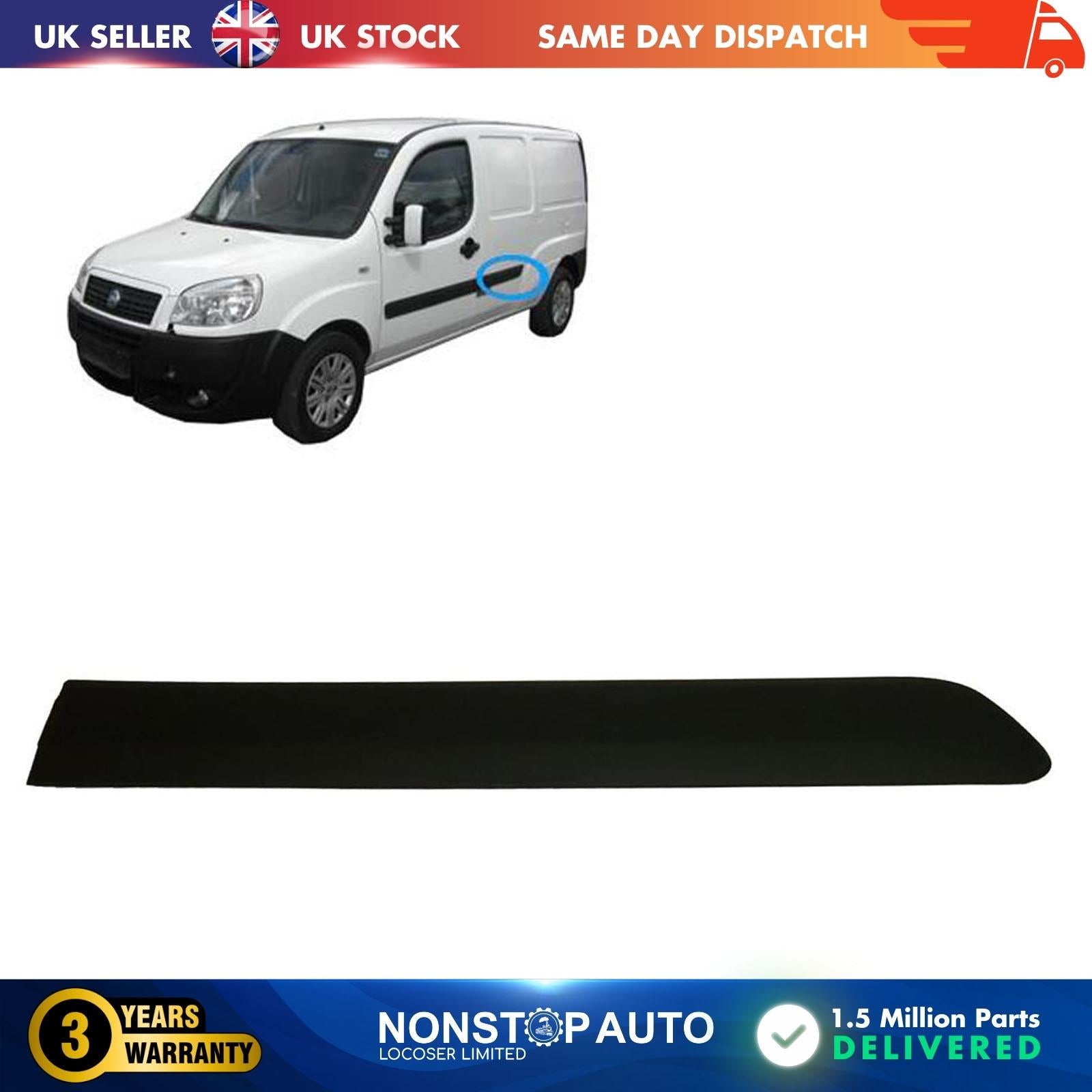 Door Panel Trim Moulding Strap / Rear Left For Fiat Doblo