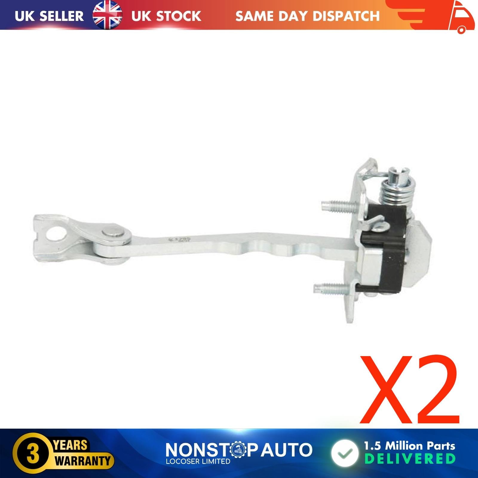 2 X Front Door Hinge Stop Check Strap Limitery Right and Left Side Fits RENAULT Megane Mk3 Coupe  804309044R