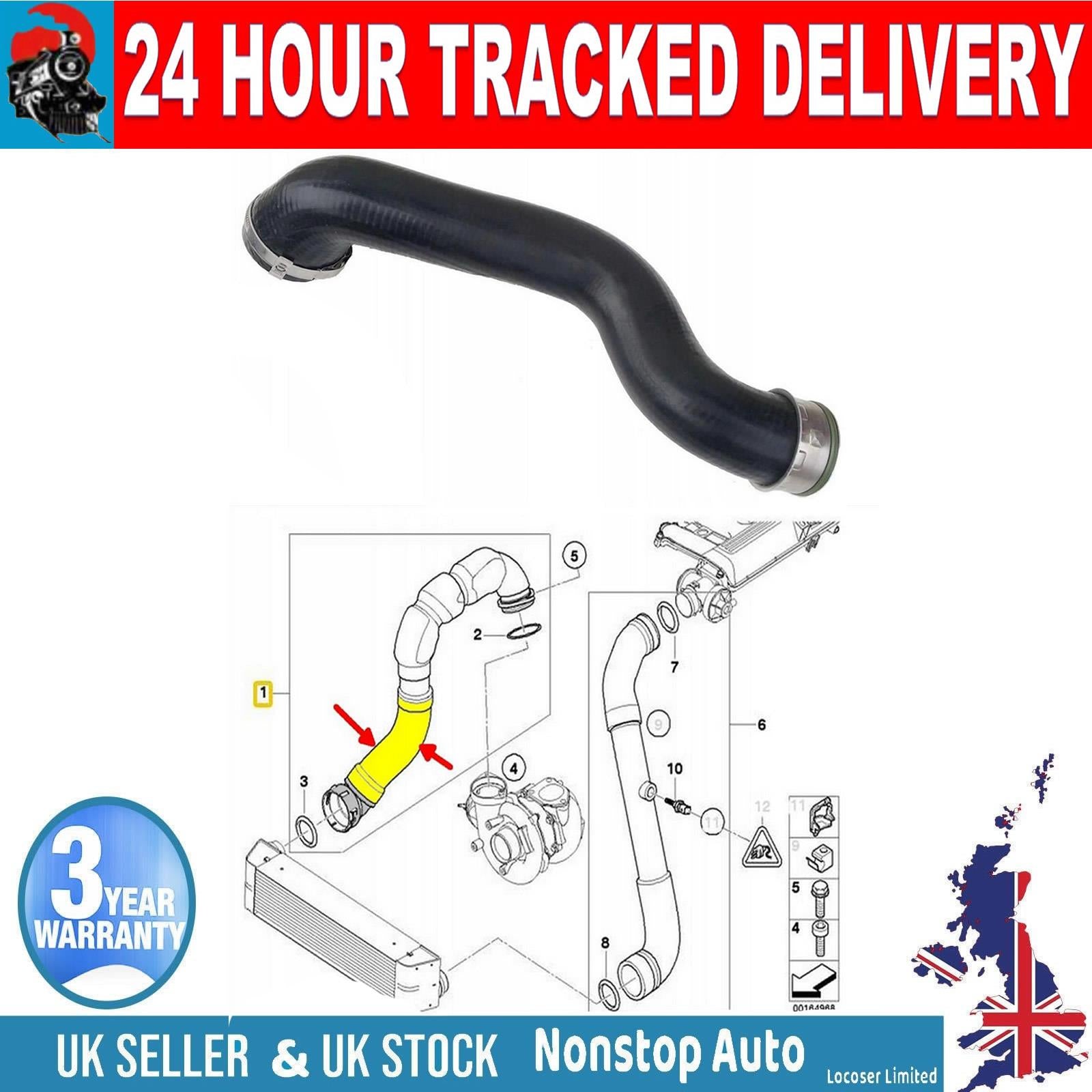 TURBO INTERCOOLER HOSE PIPE FOR BMW X3 E83 3.0d 11613401589