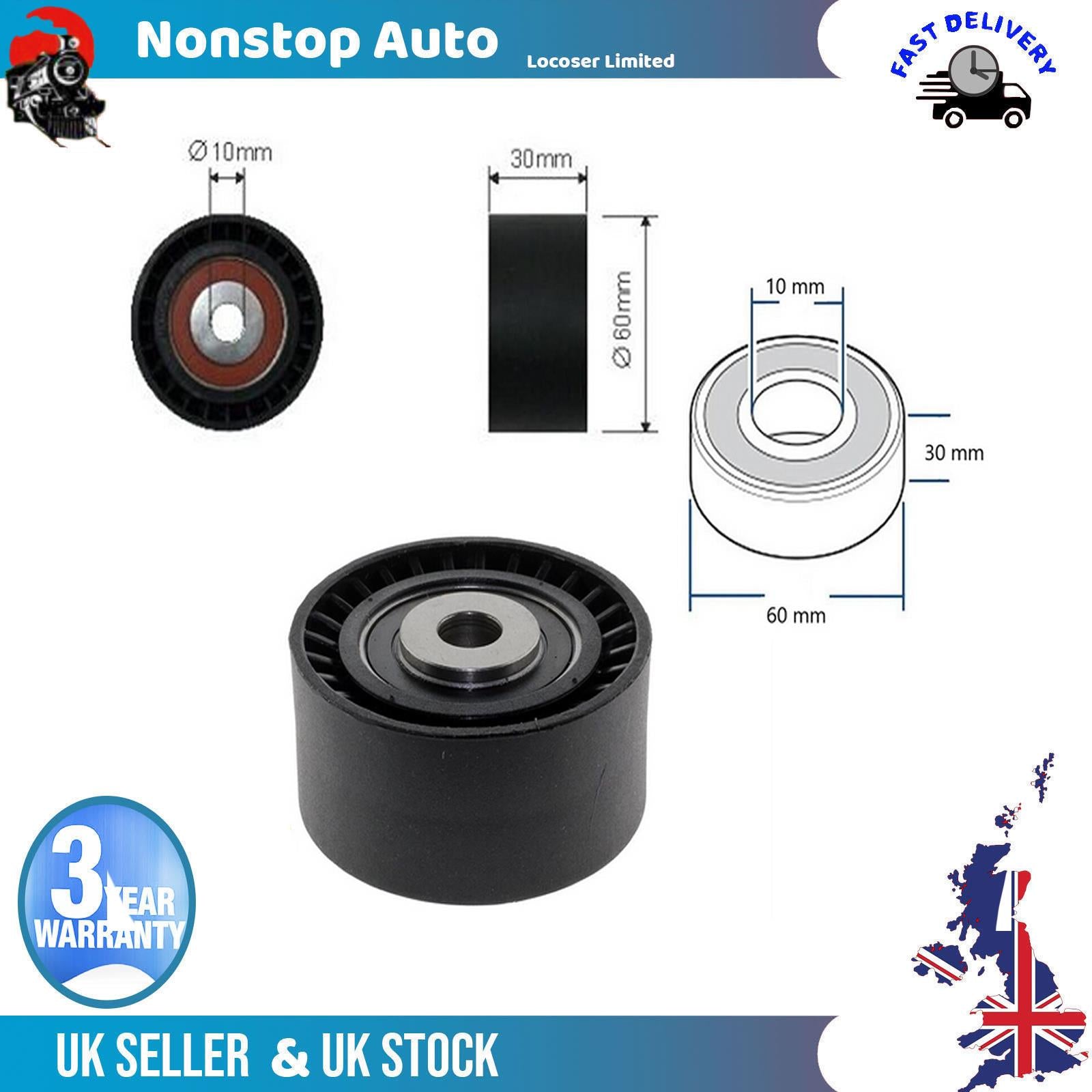 Fan Belt Tensioner Pulley - V - Ribbed Belt Idler For VOLVO V50 V70 III 30711069
