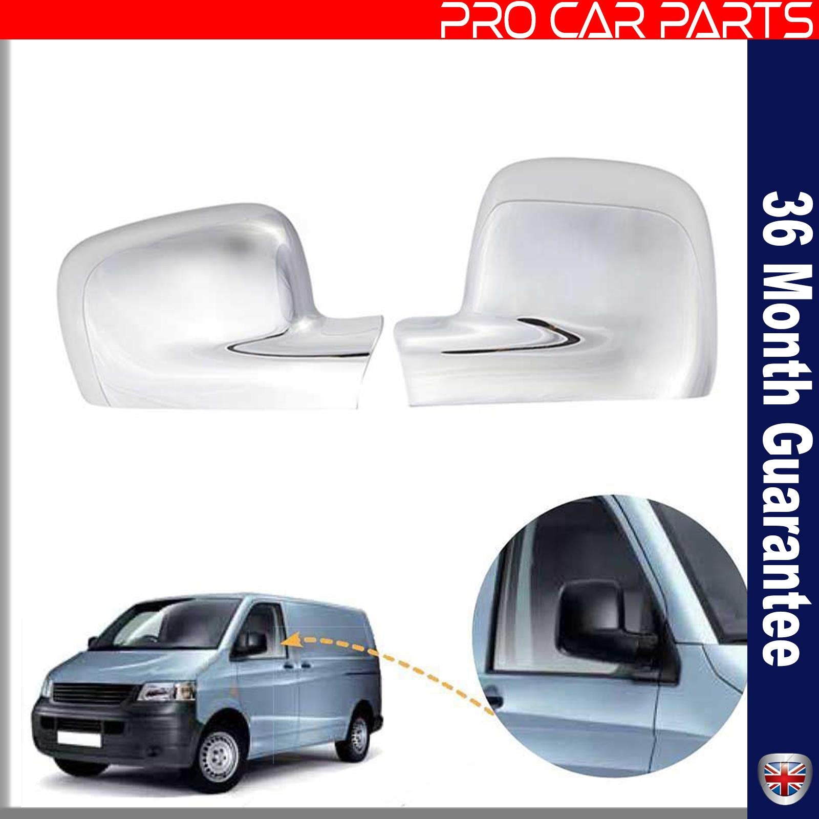 VW Transporter T5 03-09 Wing Mirror Cover Chrome Cap / left&right